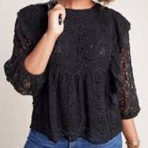 Anthropologie Clementine Eyelet Lace Blouse size 8